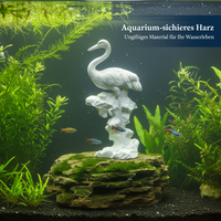 Resin Crane Figurine for Aquarium Landscape and Home Decor