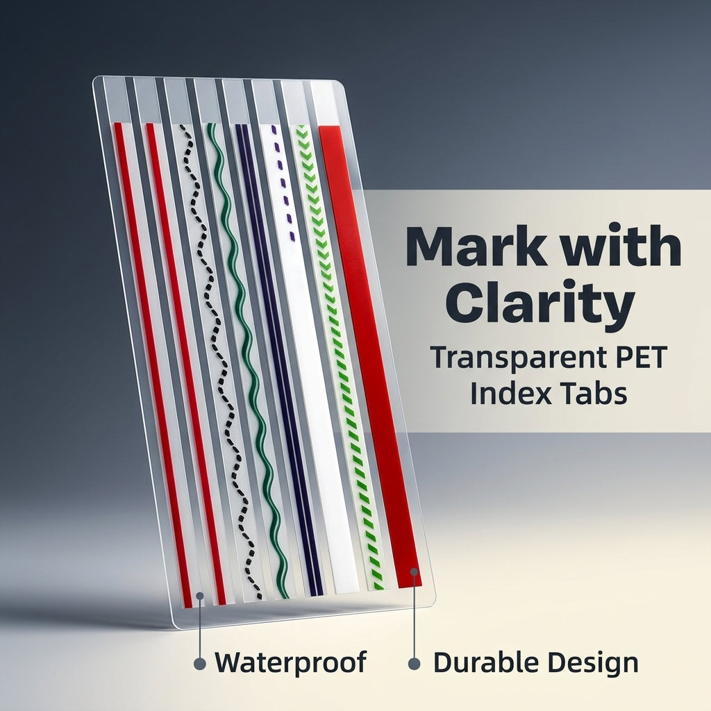 Transparent Index Tabs for Books, Waterproof Clear Sticky Notes for Students, Reading Bookmark Markers, Office Filing Organizers