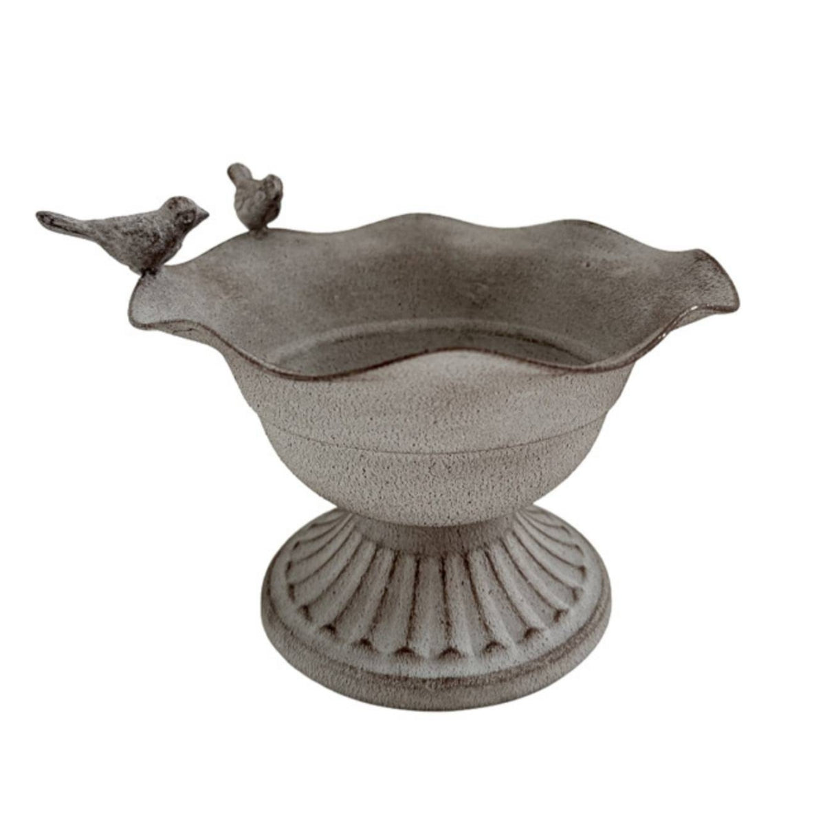 Decorative Metal Planter with Birds Distressed Scalloped Planter Pot Weathered Plant Holder Rustic for Gardeners