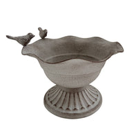 Decorative Metal Planter with Birds Distressed Scalloped Planter Pot Weathered Plant Holder Rustic for Gardeners