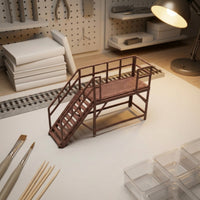 Industrial Maintenance Ladder Platform Realistic Railway Access Platform Lifelike Scenery Detailed for Model Builders, Train Layouts