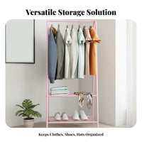 Foldable Design complimentarystanding Clothes Space-Saving A-Frame Clothing Holder Multi-Purpose Storage Garment Rack Easy Assembly for Homeowners, Apartment Dwellers, Bedroom, Entryway, Laundry Room, Walk-in Closet