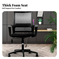 Lumbar Support Ergonomic Mesh Chair with Headrest Reclining Backrest High-Back Mesh Swivel Chair Wheeled Base Office Furniture Quiet Rolling Wheels for Remote Workers, Students, Gamers, Study Room, Computer Desk, Gaming Setup