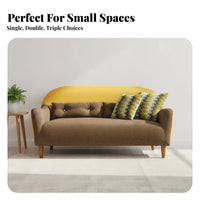 Nordic artistic dual-color Sofa Small Space suitable Upholstered Couch Retro and aesthetic Loveseat space-efficient Size for Apartment Dwellers, Design aficionados, Young Adults, Living Room, Lounge Area, Bedroom, Home Office