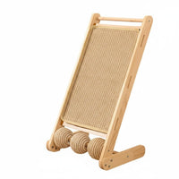Wooden Frame Cat Scratcher and Stable Sisal Cat Scratching Board Furniture Protector
