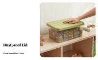 Large Capacity Wheeled container with Lid Stackable Toy Box adaptable Storage Container long-tilesing Construction for Children, households, Playroom, Nursery, Bedroom, Living Room
