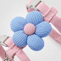 H-shaped Cat Harness and Leash Set Polyester Floral Cat Harness for Outdoor Cat Walking, Small Dog Harness and Cat Leash, Two Colors