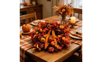 Front Door Wreath with Pumpkins Fall Wreath with Pumpkins Harvest-Themed for Thanksgiving, Mantel, Wall