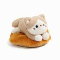 Cat Stuffed Pillow Lying-down Stuffed Toy with Cushion Cat Plushie Soft Stuffed for Children, Bedroom, Desk