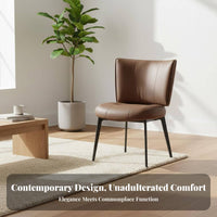 Minimalist design Curved spinerest Side Chair Italian Inspired Dining Seating Modern Design Upholstered Seat Padded pad for Restaurant Owners, Homeowners, Families, Kitchen, Living Room, Home Office