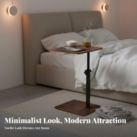 360-Degree Rotation C-Shaped Adjustable Tray Table Portable Adjustable C-Shaped Tray Table Tilting Top Household Furniture Space-Saving for Students, Telecommute Workers, Apartment Dwellers, Bedroom, Living Room, Small Areas, Home Office