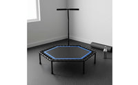 Easy Assembly Hexagonal Trampoline with Handle Heavy Duty Steel Frame 45 Inch Exercise Trampoline High Weight Capacity Rebounder Silent Operation for Outdoor