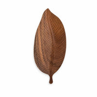 Carved Walnut Wood Tray Wooden Leaf Tray Rustic Leaf Serving Platter Organic for Hosts