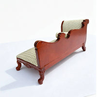 Miniature Chaise Longue 1:12 Scale Chaise Longue Vintage Style Dollhouse Daybed for Hobbyists