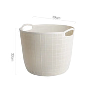Large Capacity Plastic Laundry Basket Breathable Design Mesh Clothes Hamper Long-Lasting PP Material Round Organizer Basket with Handles for Bathroom