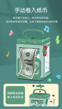 Cartoon Piggy Bank with Fingerprint Password for Kids