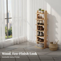 Solid Wood Shoe Rack Space-Saving Design Corner Shoe Shelf Sturdy and Hard-Wearing Multi-Tier Storage Rack for Apartment Dwellers, Homeowners