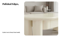 puffShaped Low Table Round border Design Curvy Table with Sphere Legs for Office