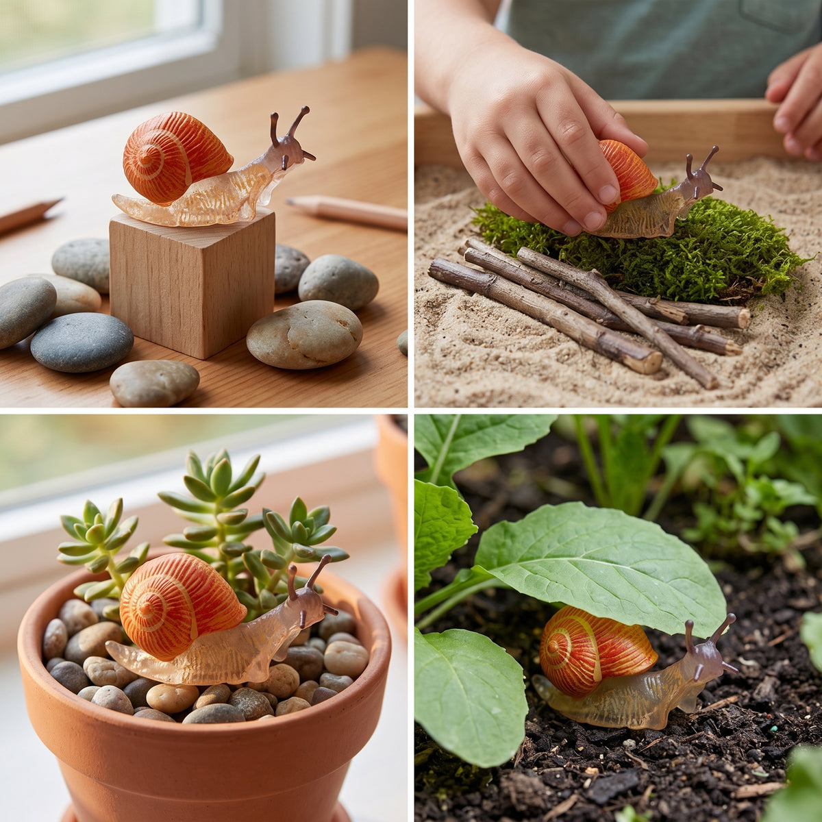 Realistic Snail Model for Garden Decor and Educational Play