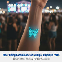 Luminescent Skin Decal Sticker, Midnight Flutterby, Waterproof, EDM, Nightclub