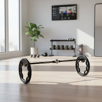 Noiseless Bearing Twin Wheel Ab Roller Body Shaping Twin Wheel Abdominal Roller Stable Portable Midsection Exercise Equipment Non-Slip Handles for Indoor