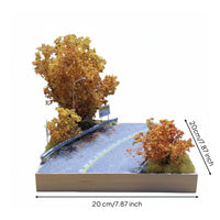 1:64 Scale Autumn Road Diorama Handmade Miniature Autumn Street Scene Realistic Details Hobby Supply for Desktop