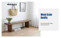 Nordic hardwood bench, minimalist long seat, modern dining bench for office, living room