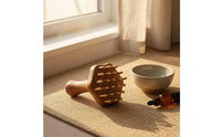 Brass Massage Scraper 24 Metal Teeth Wooden Massage Brush Cellulite Brush Scraping Use Exfoliating