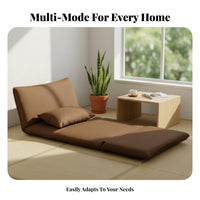 Japanese Design Convertible Floor Sofa Foldable Design Convertible Floor Bed Multi-Position Adjustable Lounge Chair Thickly Padded Cushion for Students, Adults, Young Professionals, Bedroom, Living Room, Relaxing, Reading