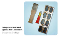Inner Tube Cold Repair Piece Set Widely Compatible Bike Inner Tube Repair Piece Kit High-Viscosity Glue Vehicle Maintenance Supplies
