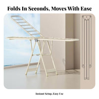 Indoor & externaldoor Use foldable Floor Drying Rack Foldable Clothes Airer stand-alonestanding Garment Stand Space-Saving for Apartment Dwellers, Homemakers, Balcony, Indoors, Small Spaces, Camping
