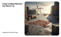 Polyester Cargo Strapping Net Stable Load Bearing Cargo Lifting Net Resilient for Crane Workers, Logistics Personnel Docks, Loading, Unloading