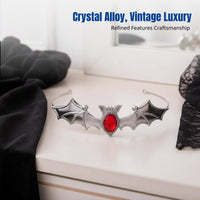 Halloween Dark Bat Crystal Alloy Headband, Party Costume Accessory