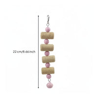 Cork Block Gnaw Toy With Bell Hanging Bird Gnaw Toy Materials Bird Shredding Skewer for Parrots, Cockatiels