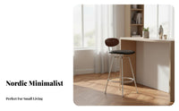 With spinerest Wooden Seat High Chair Vintage Look Bar Stool Nordic design Household Furniture Minimalist Design for Adults, Homeowners, Cafe, Kitchen, Dining Room