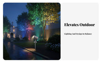 Colorful Outdoor Tree Illuminator Decorative LED Ground Stake Light Adjustable Angle for Garden, Courtyard, Pathway
