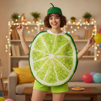 Lime Costume One-Size-Fits-Most Lime Outfit with Hat Cape-Style for Cosplayers
