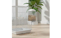 Easy Top Refill Automatic Bird Feeder Clear View Husk Separating Food Dispenser Large Capacity for Cockatiel Owners, Indoor