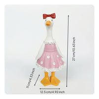 Whimsical Duck Figurine Hand-Painted Duck Statue Freestanding Decor Sculpted for Collectors, Lawn, Courtyard