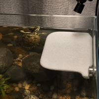 Turtle Land, Sunbathing Floating Island, Ceramic, 16cm, Suction Cup Type, For Aquarium Reptiles & Amphibians, Comfortable Layout