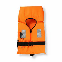 Reflective Strips Adult Foam Life Vest Adjustable Straps Orange Safety Vest with Whistle Rescue Life Jacket for Adults, Boaters, Boating, Kayaking, Fishing
