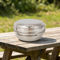 Camping Cookware Set, 5-Piece, 304 Stainless Steel, Pot Set, Outdoor, Compact Storage, Emergency Use