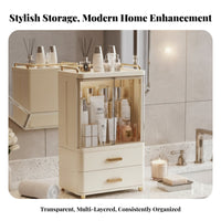 Clear Cosmetic Case with Drawers Large Capacity Makeup Organizer long-lasting