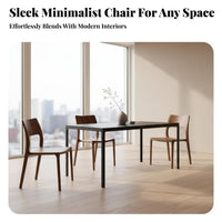 Mortise and Tenon Joinery Traditional aesthetic Chair Minimalist Design Armless Wood Chair contouredd Backrest Dining Seat sturdy for Homeowners, Families, Adults, Study Room, Home Office, Kitchen