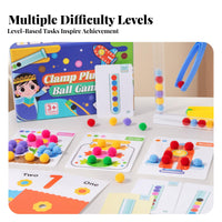 Fine Movement Skills Training Pompom Color Matching Toy Child-Centered Inspired Clamp Ball Sorting Game Hand-Eye Coordination for Toddlers
