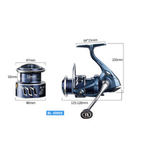 Rotating Fishing Reel Smooth Fishing Reel with Metal Spool Long-Cast All-Weather for Anglers
