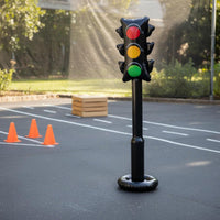 Inflatable Traffic Light Easy to Inflate PVC Traffic Light Toy Portable Party Supply for Kids, Birthday Parties, Classrooms