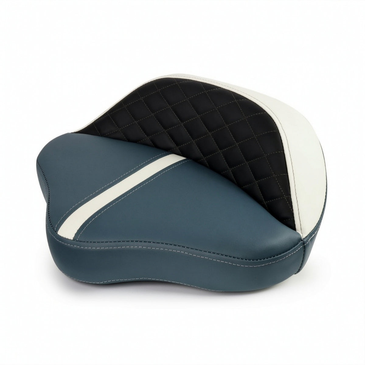Lure Stool Seat Nautical-Style Boat Seat with Backrest Quilted Boat Chair with Backrest for Boaters
