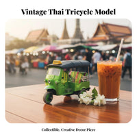 Realistic Design Thai Tuk-Tuk Toy Sturdy Construction Alloy Thailand Taxi Model Vintage Look for Children, Collectors