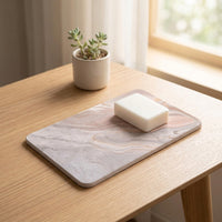 Diatomaceous Earth Absorbent Mat for Bathroom, Kitchen, and Vanity - Quick Dry Coaster, Sink Caddy, and Soap Dish